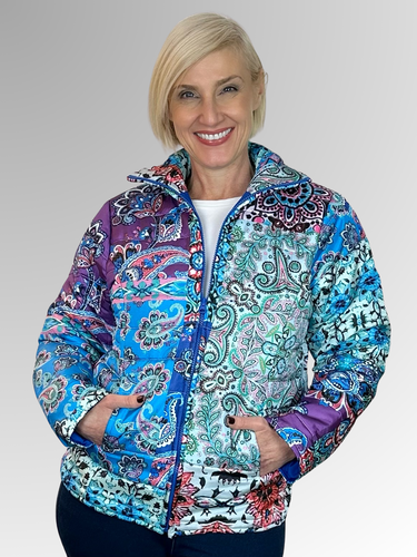 Stay warm and make a statement with this bold puffer jacket from Orientique. Made from polyester and featuring a striking paisley print, this jacket is perfect for those looking to add a pop of colour to their winter wardrobe. With a high-low hemline and convenient pockets, you'll be both fashionable and warm this season.