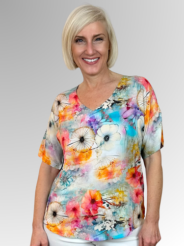 Look great and feel even better in this luxurious Modal V-Neck top. Its stylish Zen print and ideal sleeve length make this top perfect for the fashionable woman who wants to stand out from the crowd. Featuring a range of unique colourful designs, you’ll be sure to turn heads.
