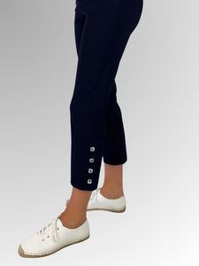 Our Corsican 7/8 Marina Pant is a must-have style crafted from a blend of Nylon, Polyester, and Rayon. Boasting a tapered leg and four mother of pearl buttons on the side, along with an elastic waist and stretch fabric for comfort, these pants provide mobility and style. Available in four timeless shades, they are machine-washable and proudly made in Australia.