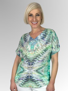 Look great and feel even better in this luxurious Modal V-Neck top. Its stylish Marine design and ideal sleeve length make this top perfect for the fashionable mature woman who wants to stand out from the crowd. Featuring a range of unique colourful designs, you’ll be sure to turn heads.