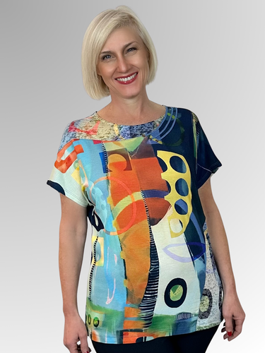 Elevate your wardrobe with the Bagoraz Fortunata Top, crafted in Portugal for women who cherish vibrant colour, fine detailing and outstanding comfort. Made from an ultra-soft blend of viscose and elastane, this relaxed yet refined top showcases delicate spliced accents, enhanced by elegant stitch and stud embellishments along the neckline, delivering a polished and sophisticated aesthetic. Allow Bagoraz to introduce a subtle yet captivating touch to your look.