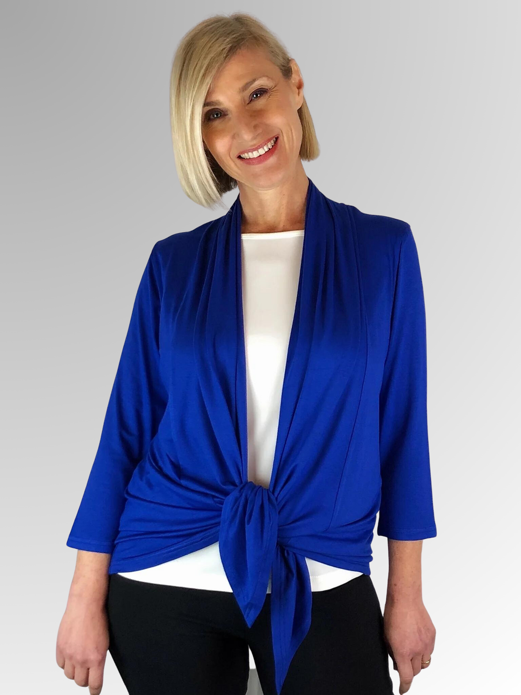 Our Bamboo Cardi is made from 95% Bamboo and 5% Spandex making it super light and silky soft. Being a breathable fabric it draws moisture away from your body keeping you cool. Available in a range of beautiful colours, you'll buy one and come back for more. Best of all, they’re 