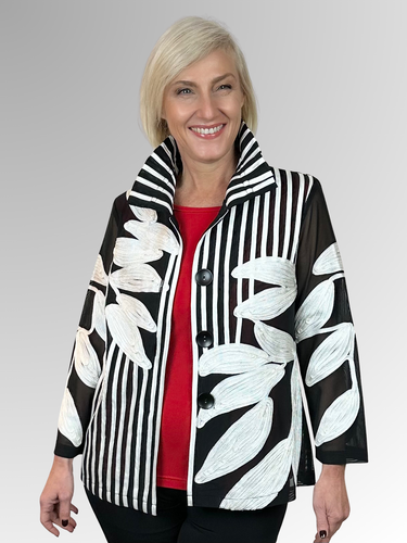 Elevate your style with the Frankie Jacket by Maglia - a statement piece exuding sophistication. Its wire-enhanced frill neck molds perfectly to your liking, while the ribbon trim detailing adds an elegant touch. Crafted from a blend of polyester and elastane, this jacket is both versatile and striking. For long-lasting style, hand wash with care.