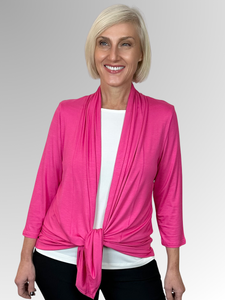 Our Bamboo Cardi is made from 95% Bamboo and 5% Spandex making it super light and silky soft.&nbsp;Being&nbsp;a breathable fabric it draws moisture away from your body keeping you cool. Available in a range of beautiful colours, you'll buy one and come back for more. Best of all, they’re&nbsp;"Made in Australia".